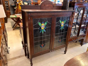 イギリスアンティークステンドグラスブックシェルフ