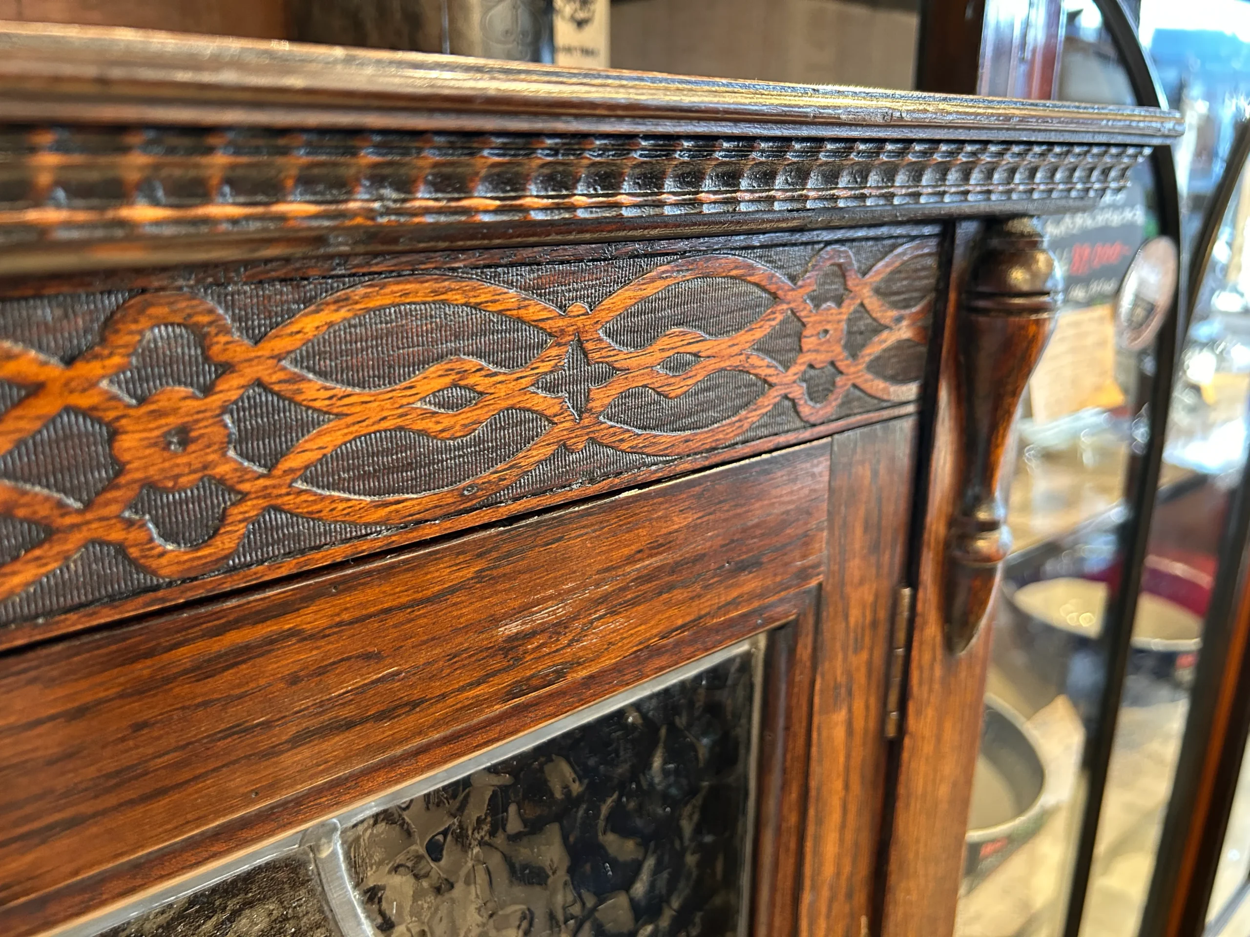 イギリスアンティークステンドグラスブックシェルフ-02