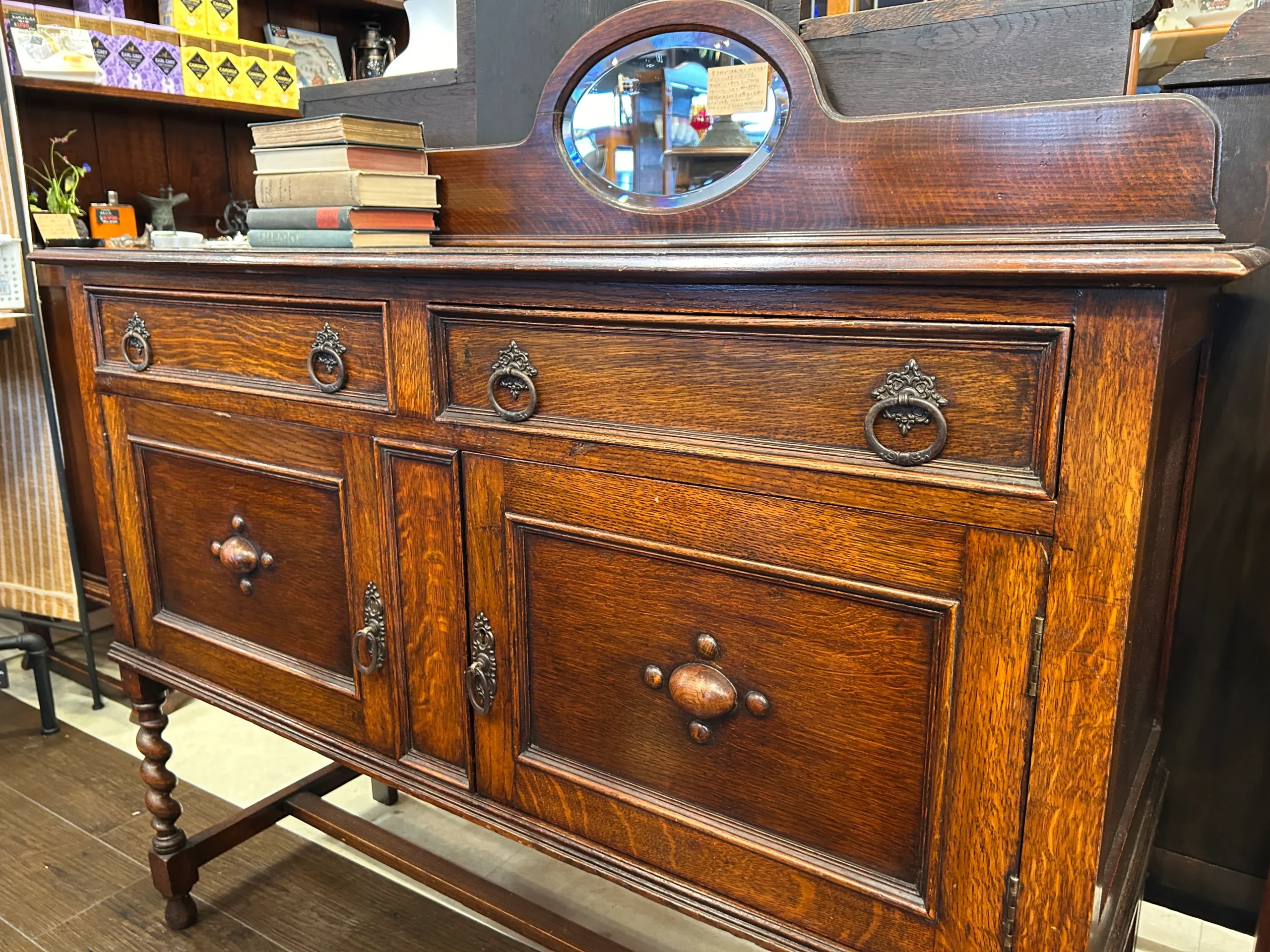 イギリスアンティークミラーバックサイドボード-02