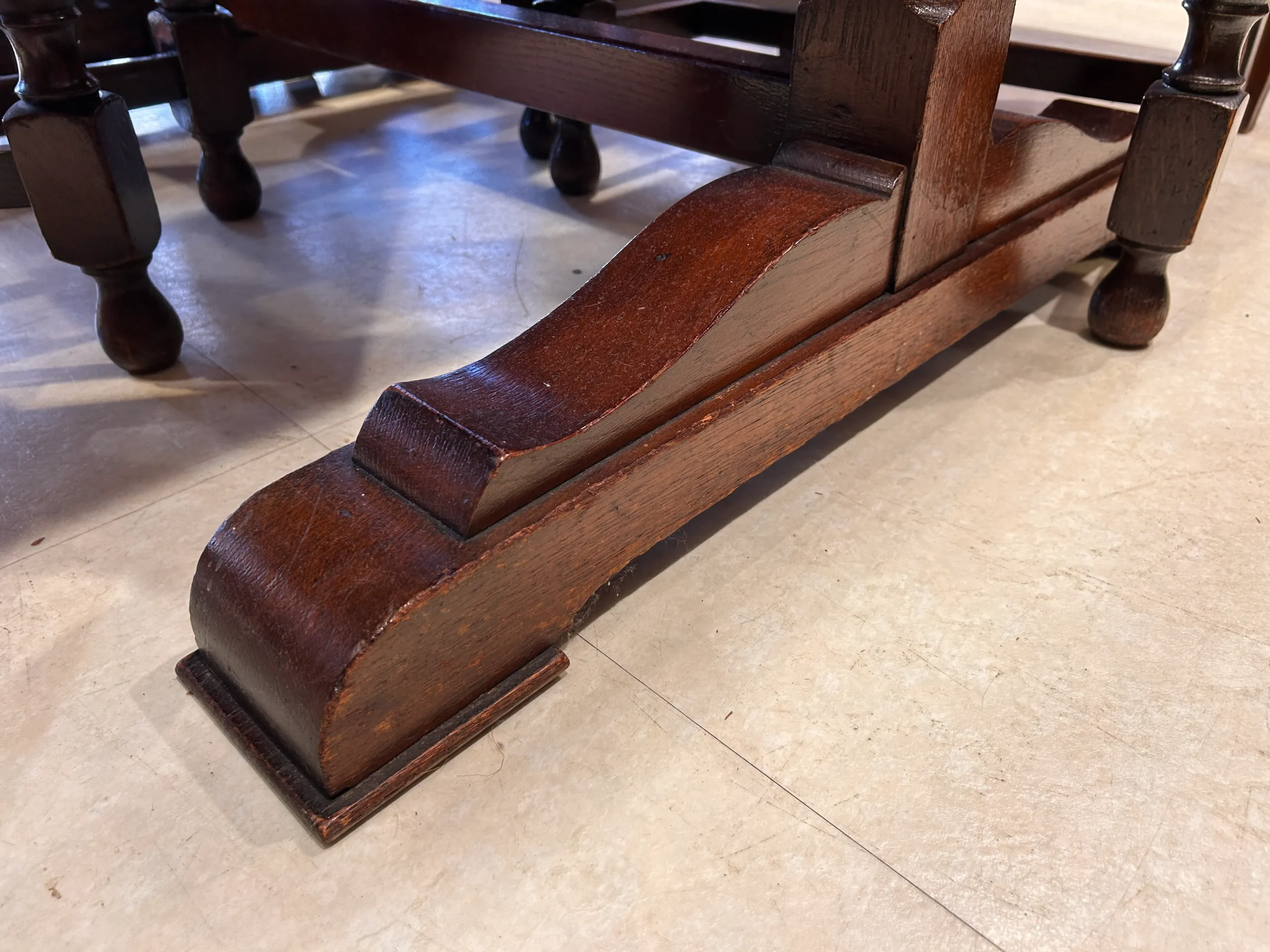 イギリスアンティークドローリーフテーブル-04