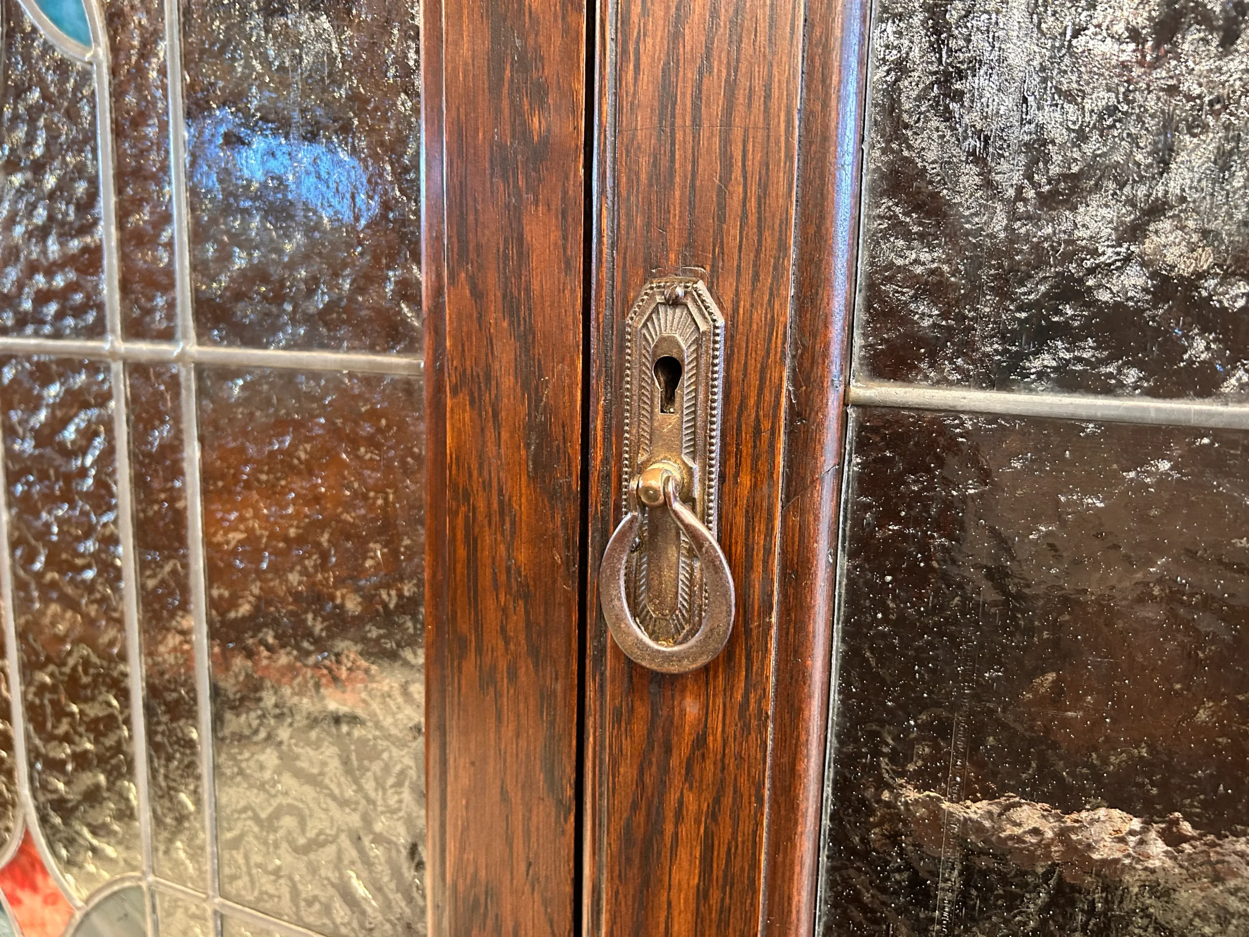 イギリスアンティークステンドグラスブックシェルフ-04